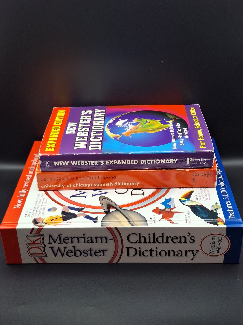 Childrens Reference Dictionary Book Lot 3 DK Merriam Webster Spanish English